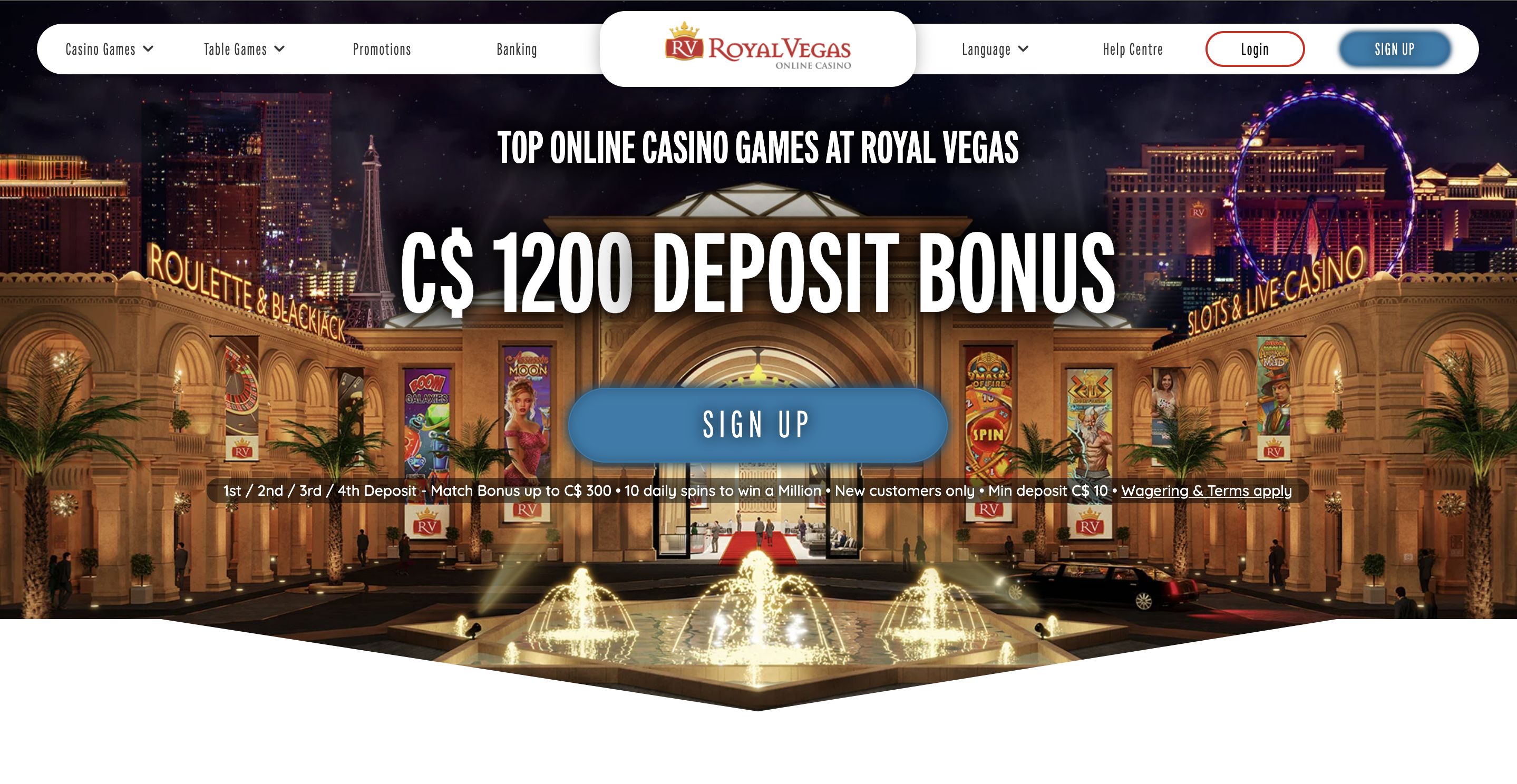 royal vegas home page